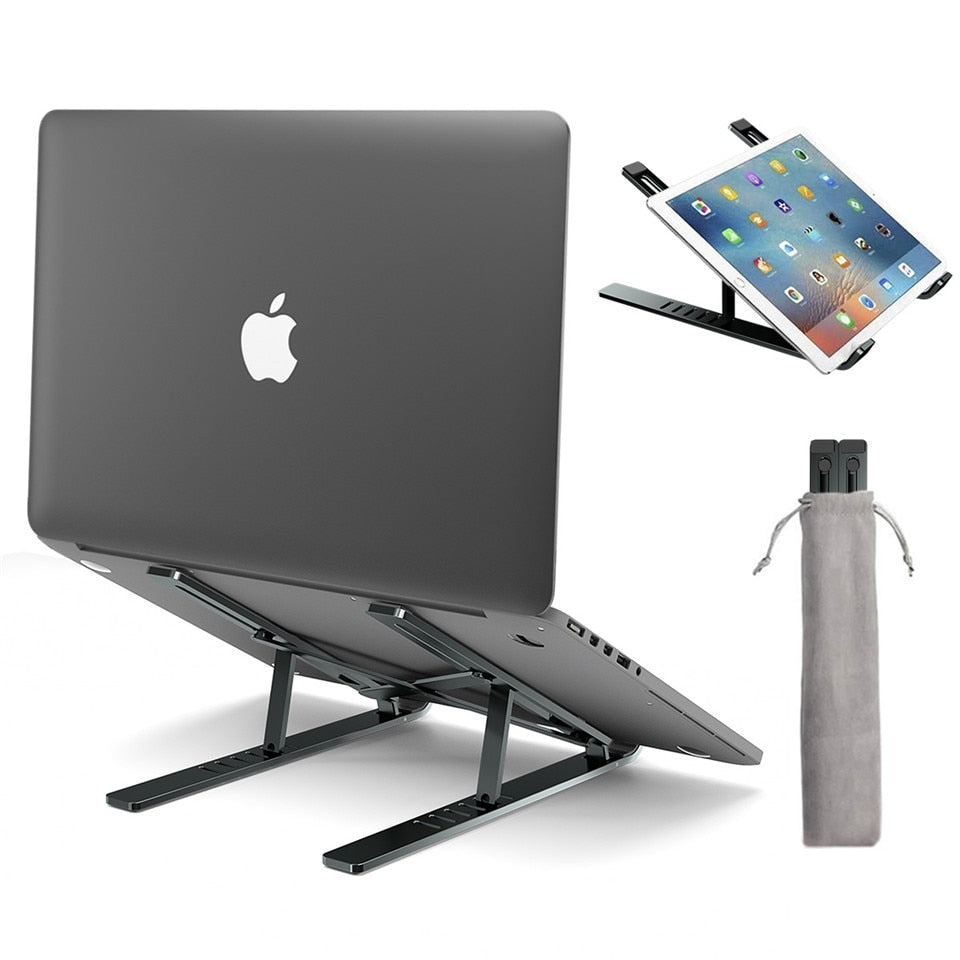 Suporte Para Notebook E MacBook em Alumínio com Altura Ajustável - TragoBarato